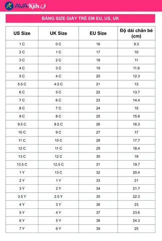 Bé 5 Tuổi Nặng 19kg Đi Size Giày Nào HM? Hướng Dẫn Chọn Size Chuẩn Nhất