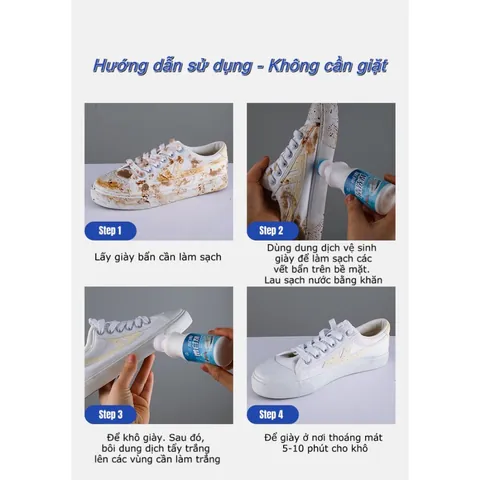 Hướng Dẫn Sử Dụng Dung Dịch Tẩy Trắng Giày Đúng Cách, Hiệu Quả Hướng Dẫn Sử Dụng Dung Dịch Tẩy Trắng Giày Đúng Cách, Hiệu Quả