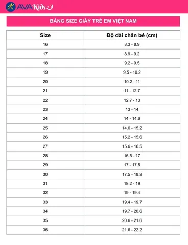 Chân Bé Dài 14cm Đi Giày Size Mấy? Hướng Dẫn Chọn Size Chuẩn Nhất