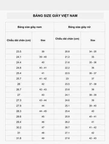 Chân 24cm Đi Giày Size Bao Nhiêu? Hướng Dẫn Chọn Size Chuẩn Nhất Chân 24cm Đi Giày Size Bao Nhiêu? Hướng Dẫn Chọn Size Chuẩn Nhất
