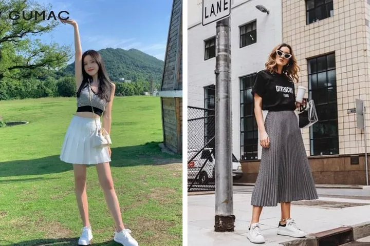 Chân Váy Đen Kết Hợp Giày Thể Thao Xanh: Bí Quyết Phối Đồ Chuẩn Phong Cách