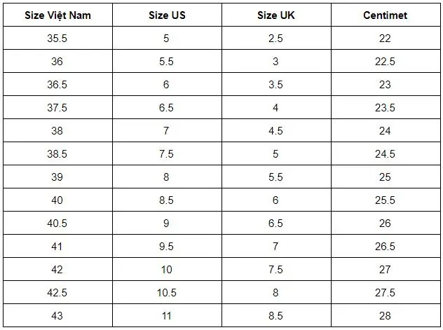Giày Size 7 Tương Đương Size Bao Nhiêu? Hướng Dẫn Quy Đổi Chi Tiết Giày Size 7 Tương Đương Size Bao Nhiêu? Hướng Dẫn Quy Đổi Chi Tiết