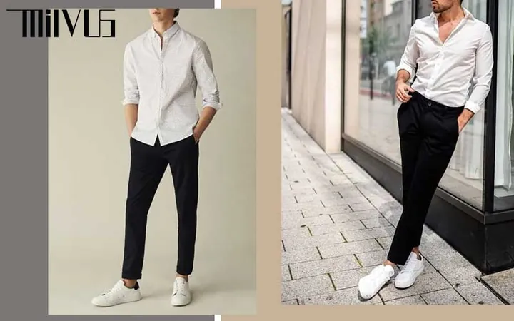 Áo Sơ Mi Trắng Quần Tây Đen Phối Giày Gì Ấn Tượng Và Chuẩn Phong Cách?