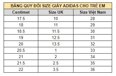 Bảng Quy Đổi Size Giày Trẻ Em Việt Nam Và Mỹ Chuẩn Xác Nhất Theo Độ Tuổi & Chiều Dài Chân